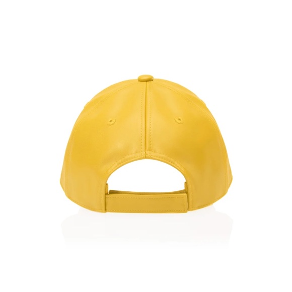 TELFAR • Yellow Logo Embossed Faux Leather Hat - Picture 2 of 15
